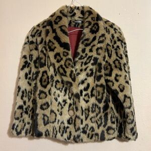 Vintage Made in the U.S.A. Animal Print Faux Fur Jacket!